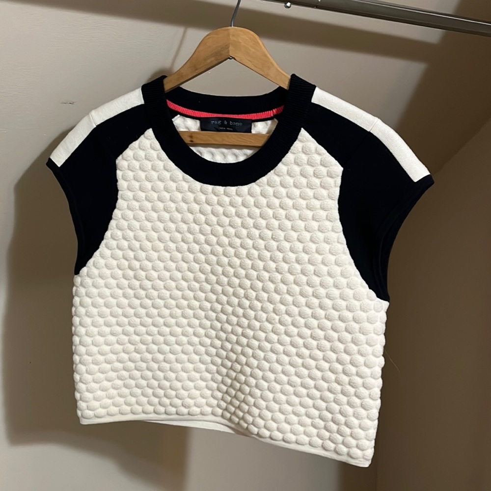 Rag and Bone cropped, capped raglan-sleeved sweater